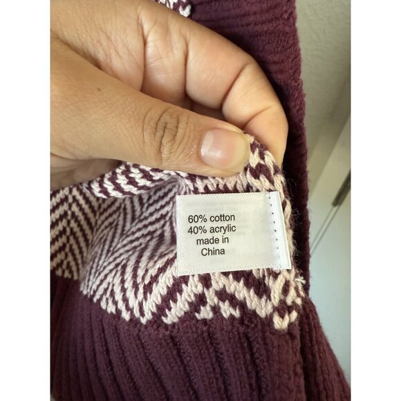 Lane Bryant Jacquard Longline Open Front Cardigan In Maroon Cozy NWT 18/20 - Picture 8 of 10
